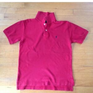 Ralph Lauren Boys Red Short Sleeve Polo Size Medium